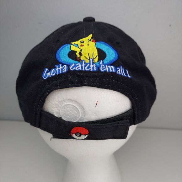 Rare Vintage Pokemon Hat 00's  Mewtwo Pikachu Youth Cap Strapback Blue/Black - Picture 2 of 10